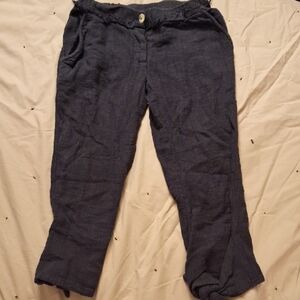 Free People Casual Navy Cotton Pants Size XS-TP
